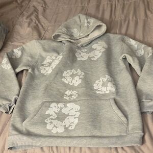 Gray hoodie By SHEIN With Gray and White Print
